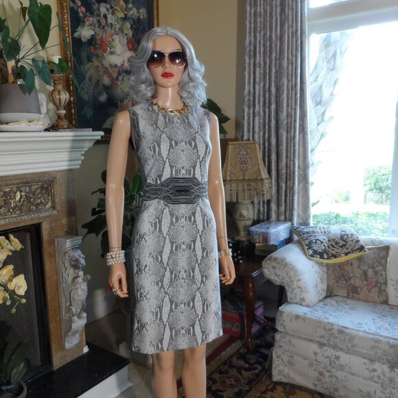 Diane Von Furstenberg Light Python Print Dress w/Abstract Print Inserts Size 6 - Picture 1 of 16